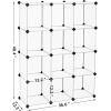 imageSONGMICS Cube Storage Organizer Set of 16 Plastic Cubes Book Shelf Closet Organizers and Storage Room Organization Bedroom Living Room 122 x 484 x 484 Inches White ULPC44LWhite