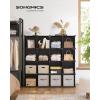 imageSONGMICS Cube Storage Organizer Set of 16 Plastic Cubes Book Shelf Closet Organizers and Storage Room Organization Bedroom Living Room 122 x 484 x 484 Inches White ULPC44LBlack
