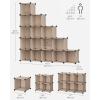 imageSONGMICS Cube Storage Organizer Set of 16 Plastic Cubes Book Shelf Closet Organizers and Storage Room Organization Bedroom Living Room 122 x 484 x 484 Inches White ULPC44LCamel Brown