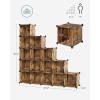 imageSONGMICS Cube Storage Organizer Set of 16 Plastic Cubes Book Shelf Closet Organizers and Storage Room Organization Bedroom Living Room 122 x 484 x 484 Inches White ULPC44LRustic Brown