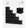 imageSONGMICS Cube Storage Organizer Set of 16 Plastic Cubes Book Shelf Closet Organizers and Storage Room Organization Bedroom Living Room 122 x 484 x 484 Inches White ULPC44LBlack