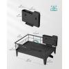 imageSONGMICS Dish Drying Rack Kitchen Dish Rack with Drainboard 360 Rotatable and Extendable Spout with Cutlery Holder 122 x 165 x 73 Inches Dove Gray UKCS550G01Ink Black