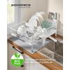 imageSONGMICS Dish Drying Rack Kitchen Dish Rack with Drainboard 360 Rotatable and Extendable Spout with Cutlery Holder 12222 x 165 x 79 Inches Ink Black UKCS552B01Matte White  Dove Gray