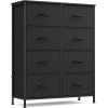 imageSONGMICS Dresser for Bedroom Chest of Drawers Steel MDF 5 NonWoven Fabric Drawers Storage Organizer Unit Closet Entryway Ink Black and Ebony Black LGS315B01SInk Black  Ebony Black