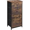 imageSONGMICS Dresser for Bedroom Chest of Drawers Steel MDF 5 NonWoven Fabric Drawers Storage Organizer Unit Closet Entryway Ink Black and Ebony Black LGS315B01SRustic Brown  Ink Black