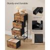 imageSONGMICS Dresser for Bedroom Chest of Drawers Steel MDF 5 NonWoven Fabric Drawers Storage Organizer Unit Closet Entryway Ink Black and Ebony Black LGS315B01SRustic Brown  Ink Black