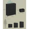 imageSONGMICS Dresser for Bedroom Chest of Drawers Steel MDF 5 NonWoven Fabric Drawers Storage Organizer Unit Closet Entryway Ink Black and Ebony Black LGS315B01SInk Black  Ebony Black