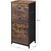 imageSONGMICS Dresser for Bedroom Chest of Drawers Steel MDF 5 NonWoven Fabric Drawers Storage Organizer Unit Closet Entryway Ink Black and Ebony Black LGS315B01SRustic Brown  Ink Black