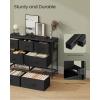 imageSONGMICS Dresser for Bedroom Chest of Drawers Steel MDF 5 NonWoven Fabric Drawers Storage Organizer Unit Closet Entryway Ink Black and Ebony Black LGS315B01SInk Black  Ebony Black