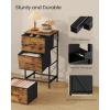 imageSONGMICS Dresser for Bedroom Chest of Drawers Steel MDF 5 NonWoven Fabric Drawers Storage Organizer Unit Closet Entryway Ink Black and Ebony Black LGS315B01SRustic Brown  Ink Black