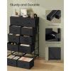 imageSONGMICS Dresser for Bedroom Chest of Drawers Steel MDF 5 NonWoven Fabric Drawers Storage Organizer Unit Closet Entryway Ink Black and Ebony Black LGS315B01SInk Black  Ebony Black