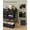 imageSONGMICS Dresser for Bedroom Chest of Drawers Steel MDF 5 NonWoven Fabric Drawers Storage Organizer Unit Closet Entryway Ink Black and Ebony Black LGS315B01SInk Black  Ebony Black