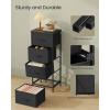 imageSONGMICS Dresser for Bedroom Chest of Drawers Steel MDF 5 NonWoven Fabric Drawers Storage Organizer Unit Closet Entryway Ink Black and Ebony Black LGS315B01SInk Black  Ebony Black