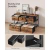imageSONGMICS Dresser for Bedroom Chest of Drawers Steel MDF 5 NonWoven Fabric Drawers Storage Organizer Unit Closet Entryway Ink Black and Ebony Black LGS315B01SRustic Brown  Ink Black