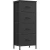imageSONGMICS Dresser for Bedroom Chest of Drawers Steel MDF 5 NonWoven Fabric Drawers Storage Organizer Unit Closet Entryway Ink Black and Ebony Black LGS315B01SInk Black  Ebony Black