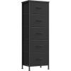 imageSONGMICS Dresser for Bedroom Chest of Drawers Steel MDF 5 NonWoven Fabric Drawers Storage Organizer Unit Closet Entryway Ink Black and Ebony Black LGS315B01SInk Black  Ebony Black