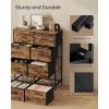 imageSONGMICS Dresser for Bedroom Chest of Drawers Steel MDF 5 NonWoven Fabric Drawers Storage Organizer Unit Closet Entryway Ink Black and Ebony Black LGS315B01SRustic Brown  Ink Black