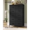 imageSONGMICS Dresser for Bedroom Chest of Drawers Steel MDF 5 NonWoven Fabric Drawers Storage Organizer Unit Closet Entryway Ink Black and Ebony Black LGS315B01SInk Black  Ebony Black