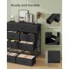 imageSONGMICS Dresser for Bedroom Chest of Drawers Steel MDF 5 NonWoven Fabric Drawers Storage Organizer Unit Closet Entryway Ink Black and Ebony Black LGS315B01SInk Black  Ebony Black