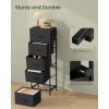 imageSONGMICS Dresser for Bedroom Chest of Drawers Steel MDF 5 NonWoven Fabric Drawers Storage Organizer Unit Closet Entryway Ink Black and Ebony Black LGS315B01SInk Black  Ebony Black