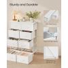 imageSONGMICS Dresser for Bedroom Chest of Drawers Steel MDF 5 NonWoven Fabric Drawers Storage Organizer Unit Closet Entryway Ink Black and Ebony Black LGS315B01SCloud White  Snow White