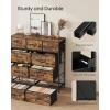 imageSONGMICS Dresser for Bedroom Chest of Drawers Steel MDF 5 NonWoven Fabric Drawers Storage Organizer Unit Closet Entryway Ink Black and Ebony Black LGS315B01SRustic Brown  Ink Black