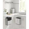 imageSONGMICS Hanging Trash Can 21Gallon 8 L Small Kitchen Garbage Can with Lid Cabinet Door Hanging or WallMounted with Hooks for Under Sink Bathrooms Metallic Silver ULTB810E08