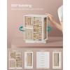 imageSONGMICS Jewelry Box 360 Rotating Jewelry Storage Case with 5 Drawers Jewelry Organizer Glass Window Spacious Vertical Jewelry Storage Open Design Great Gift Cloud White UJBC170W01Cloud White