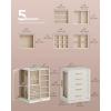 imageSONGMICS Jewelry Box 360 Rotating Jewelry Storage Case with 5 Drawers Jewelry Organizer Glass Window Spacious Vertical Jewelry Storage Open Design Great Gift Cloud White UJBC170W01Cloud White