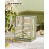 imageSONGMICS Jewelry Box 360 Rotating Jewelry Storage Case with 5 Drawers Jewelry Organizer Glass Window Spacious Vertical Jewelry Storage Open Design Great Gift Cloud White UJBC170W01Laurel Green