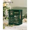 imageSONGMICS Jewelry Box 360 Rotating Jewelry Storage Case with 5 Drawers Jewelry Organizer Glass Window Spacious Vertical Jewelry Storage Open Design Great Gift Cloud White UJBC170W01Forest Green