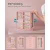 imageSONGMICS Jewelry Box 360 Rotating Jewelry Storage Case with 5 Drawers Jewelry Organizer Glass Window Spacious Vertical Jewelry Storage Open Design Great Gift Cloud White UJBC170W01Jelly Pink