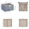 imageSONGMICS Jewelry Box Organizer with Glass Lid 3Layer Jewelry Storage with 2 Drawers Modern Style 8 x 91 x 53 Inches Cloud White and Gold Color UJBC239WTSmoky Blue  Gold