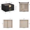 imageSONGMICS Jewelry Box Organizer with Glass Lid 3Layer Jewelry Storage with 2 Drawers Modern Style 8 x 91 x 53 Inches Cloud White and Gold Color UJBC239WTGraphite Black  Gold