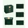 imageSONGMICS Jewelry Box Organizer with Glass Lid 3Layer Jewelry Storage with 2 Drawers Modern Style 8 x 91 x 53 Inches Cloud White and Gold Color UJBC239WTForest Green  Gold