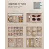 imageSONGMICS Jewelry Box Organizer with Glass Lid 3Layer Jewelry Storage with 2 Drawers Modern Style 8 x 91 x 53 Inches Cloud White and Gold Color UJBC239WTDove Gray  Gold