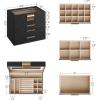 imageSONGMICS Jewelry Box Organizer with Glass Lid 3Layer Jewelry Storage with 2 Drawers Modern Style 8 x 91 x 53 Inches Cloud White and Gold Color UJBC239WTGraphite Black  Gold