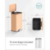 imageSONGMICS Kitchen Trash Can 105 Gallon 40 L Garbage Can Large Step Trash Bin with Lid Stainless Steel Soft Close 15 Trash Bags Included Silver ULTB540E40Peach Fuzz