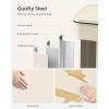 imageSONGMICS Kitchen Trash Can 105 Gallon 40 L Garbage Can Large Step Trash Bin with Lid Stainless Steel Soft Close 15 Trash Bags Included Silver ULTB540E40Sand Beige