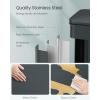 imageSONGMICS Kitchen Trash Can 105 Gallon 40 L Garbage Can Large Step Trash Bin with Lid Stainless Steel Soft Close 15 Trash Bags Included Silver ULTB540E40Charcoal Gray