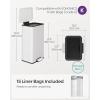 imageSONGMICS Kitchen Trash Can 105 Gallon 40 L Garbage Can Large Step Trash Bin with Lid Stainless Steel Soft Close 15 Trash Bags Included Silver ULTB540E40White