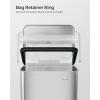 imageSONGMICS Kitchen Trash Can 105 Gallon 40 L Garbage Can Large Step Trash Bin with Lid Stainless Steel Soft Close 15 Trash Bags Included Silver ULTB540E40Silver
