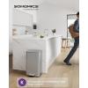 imageSONGMICS Kitchen Trash Can 105 Gallon 40 L Garbage Can Large Step Trash Bin with Lid Stainless Steel Soft Close 15 Trash Bags Included Silver ULTB540E40Silver