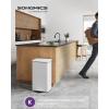 imageSONGMICS Kitchen Trash Can 105 Gallon 40 L Garbage Can Large Step Trash Bin with Lid Stainless Steel Soft Close 15 Trash Bags Included Silver ULTB540E40White