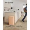 imageSONGMICS Kitchen Trash Can 105 Gallon 40 L Garbage Can Large Step Trash Bin with Lid Stainless Steel Soft Close 15 Trash Bags Included Silver ULTB540E40Peach Fuzz