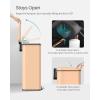 imageSONGMICS Kitchen Trash Can 105 Gallon 40 L Garbage Can Large Step Trash Bin with Lid Stainless Steel Soft Close 15 Trash Bags Included Silver ULTB540E40Peach Fuzz