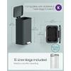 imageSONGMICS Kitchen Trash Can 105 Gallon 40 L Garbage Can Large Step Trash Bin with Lid Stainless Steel Soft Close 15 Trash Bags Included Silver ULTB540E40Charcoal Gray