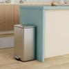 imageSONGMICS Kitchen Trash Can 105 Gallon 40 L Garbage Can Large Step Trash Bin with Lid Stainless Steel Soft Close 15 Trash Bags Included Silver ULTB540E40Silver