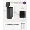 imageSONGMICS Kitchen Trash Can 105 Gallon 40 L Garbage Can Large Step Trash Bin with Lid Stainless Steel Soft Close 15 Trash Bags Included Silver ULTB540E40Black