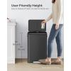 imageSONGMICS Kitchen Trash Can 105Gallon 40L Garbage Can with Lid and Wide Foot Pedal Soft Close and Stays Open Black ULTB541B40Black